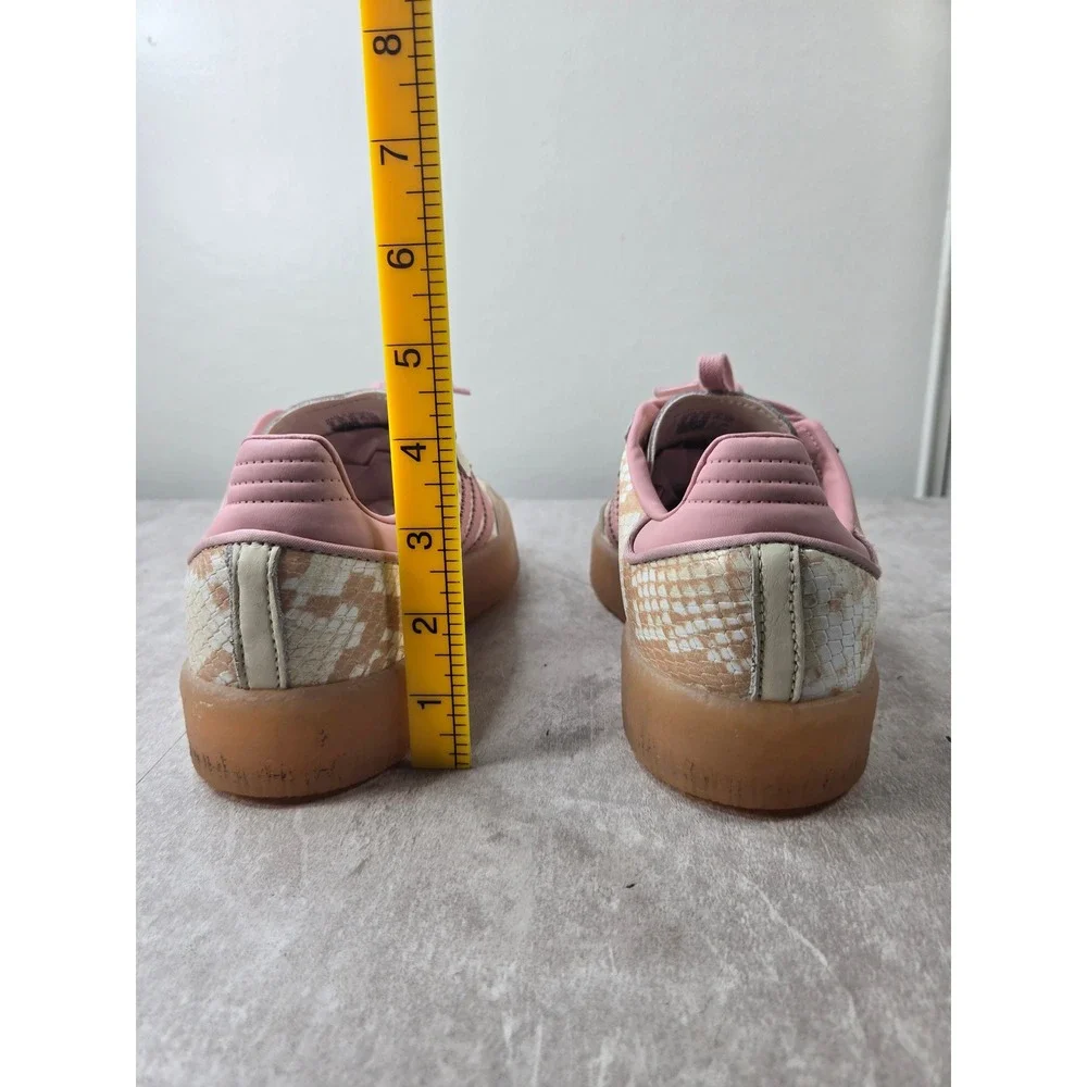Adidas Samba Sneaker 8 Pink Cream Snakeskin Platform Gum Shoes Sporty Athleisure